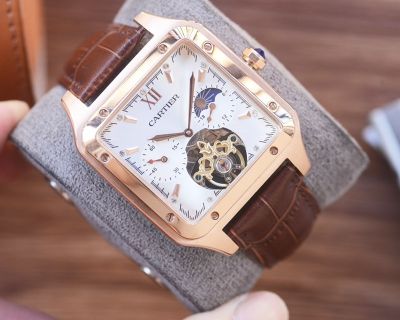 Replica Cartier Santos 41*12mm Mingzhu Movement Square Black/White Face Watch